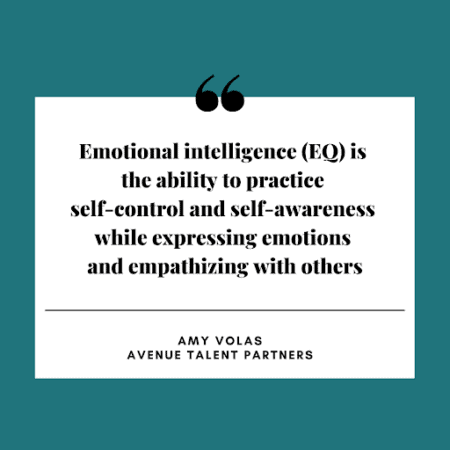 Emotional intelligence (EQ) is the ability to practice self-control and self-awareness while expressing emotions and empathizing with others. 