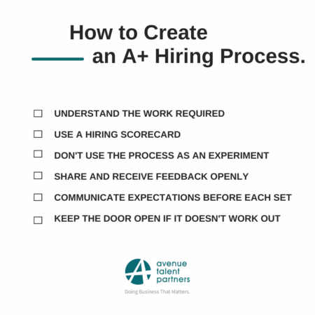 How to create an A+ Hiring Process